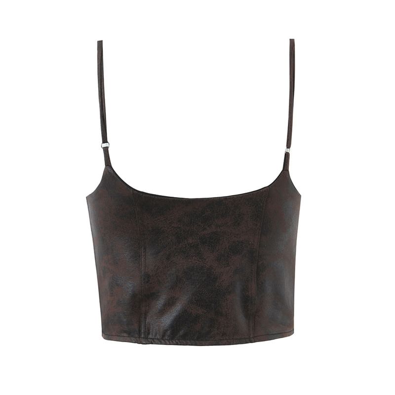 Lace Up Two Tone Crop Camisole