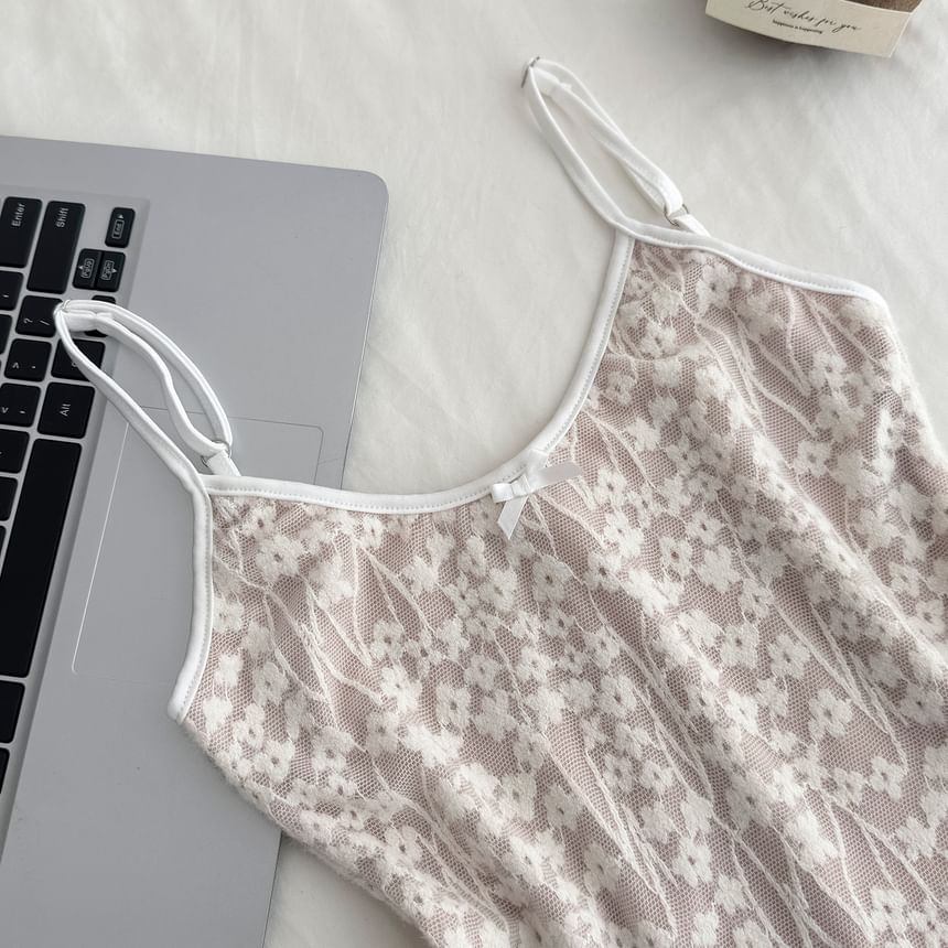 Lace Cardigan and Camisole Set