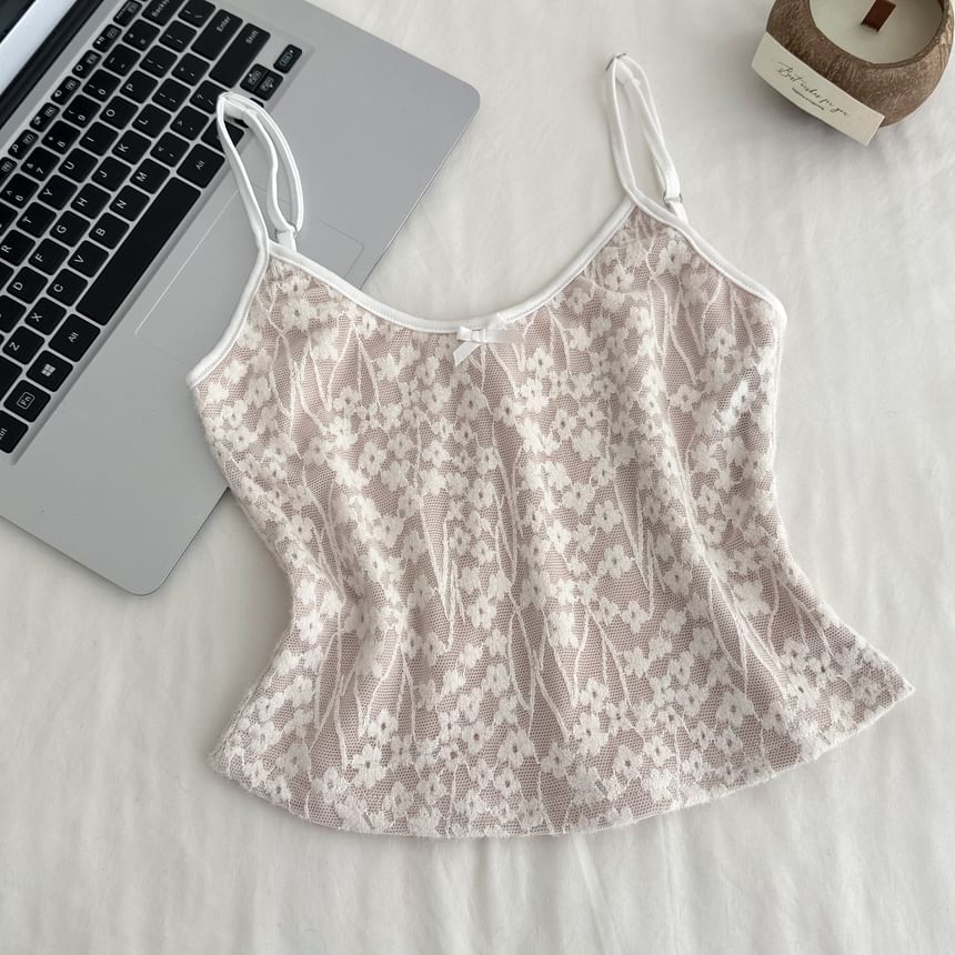 Lace Cardigan and Camisole Set