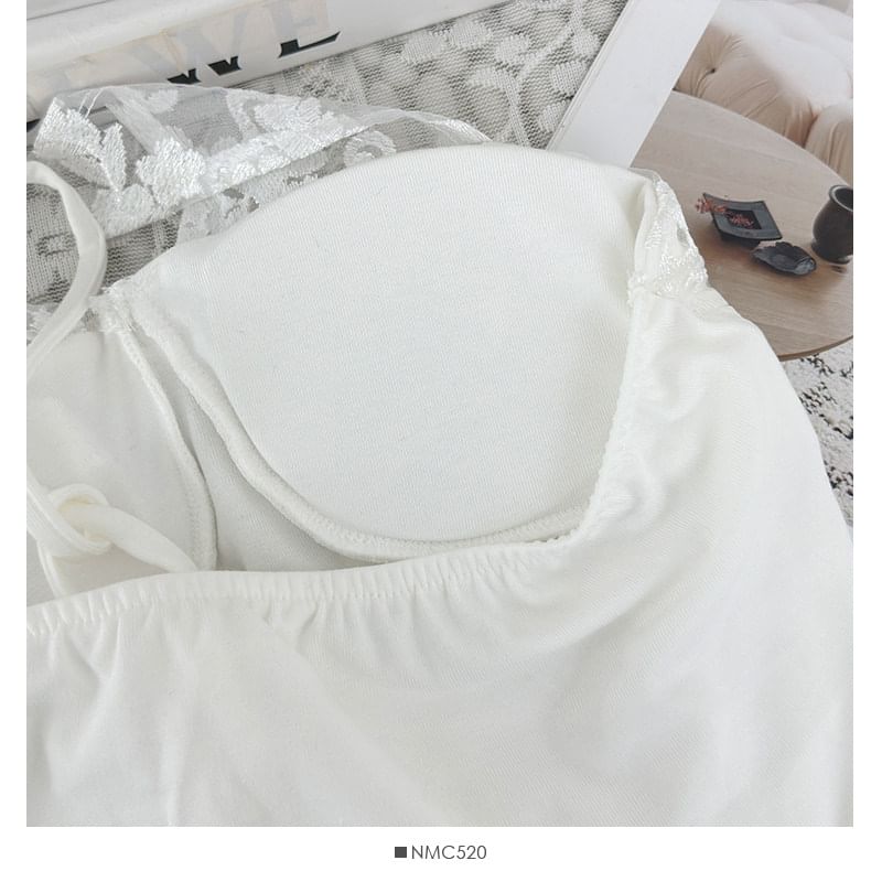Halter Lace Panel Tank