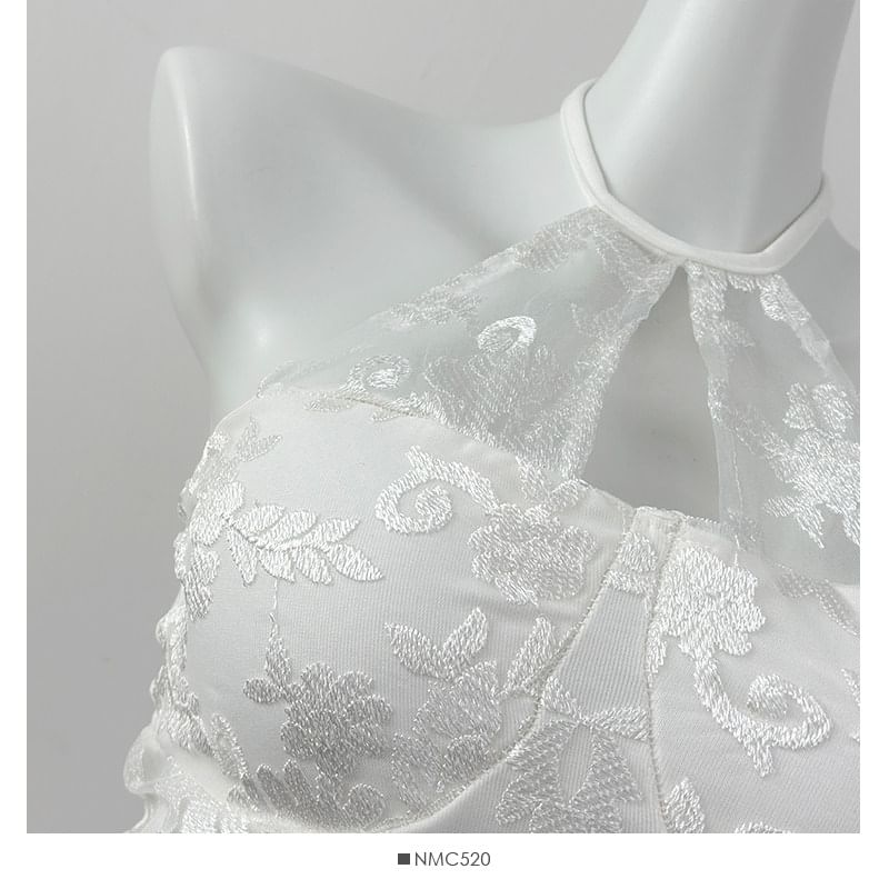 Halter Lace Panel Tank