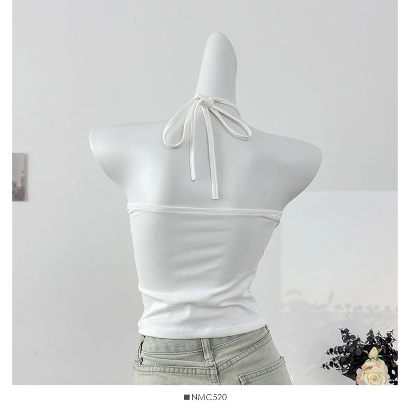 Halter Lace Panel Tank