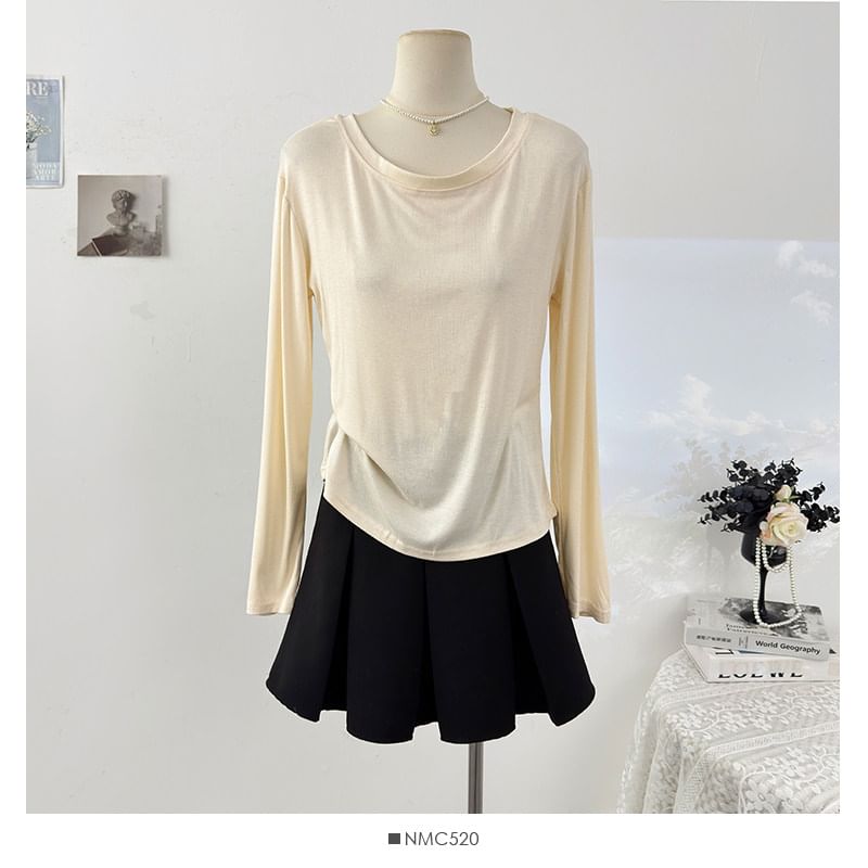 V-Neck Slim Cami & Long Sleeve Tee Set