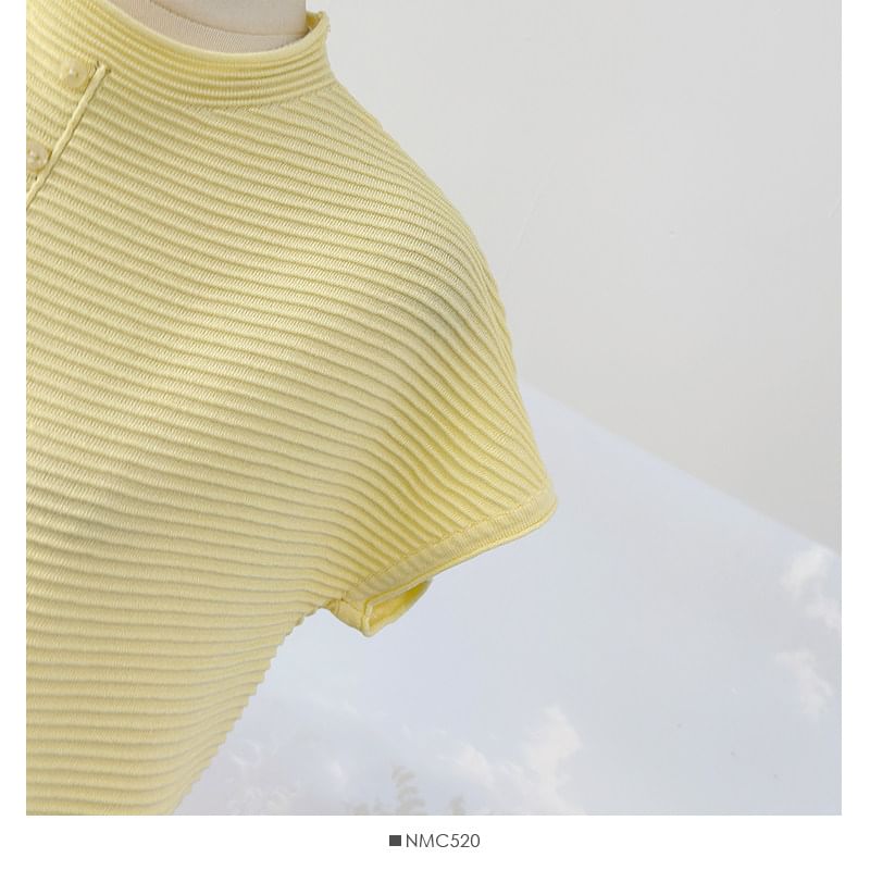 Crew Neck Ruched Knit Tee