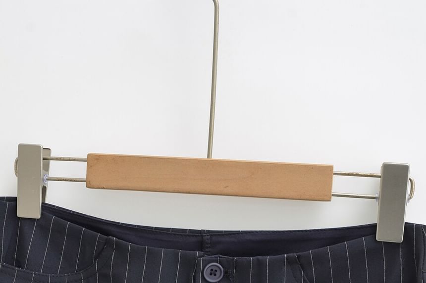 Pinstriped Mini Pencil Skirt - Low Rise