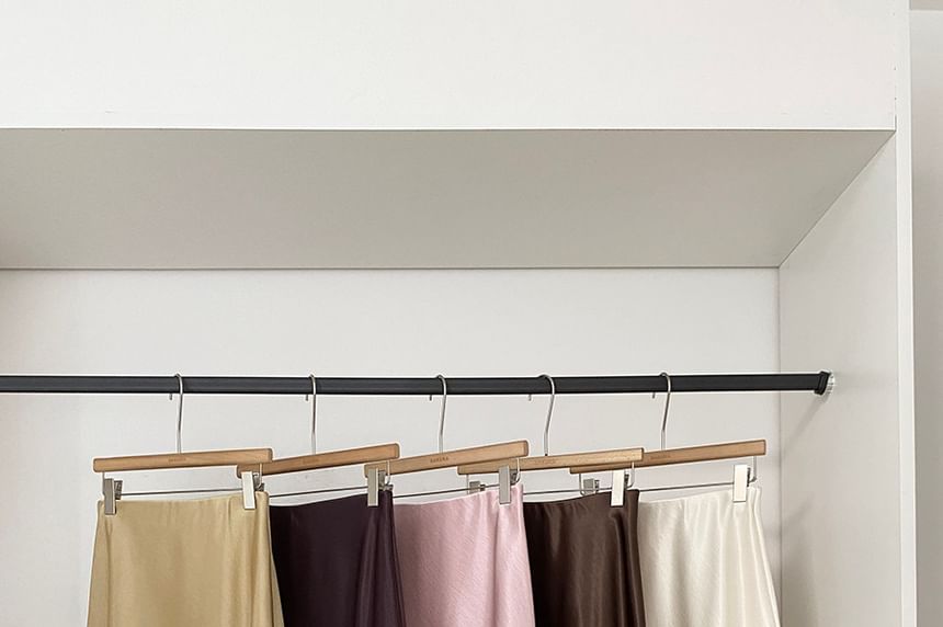 Satin Midi A-Line High-Waisted Skirt