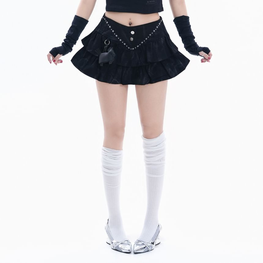 Low Rise Mini Tiered Skirt