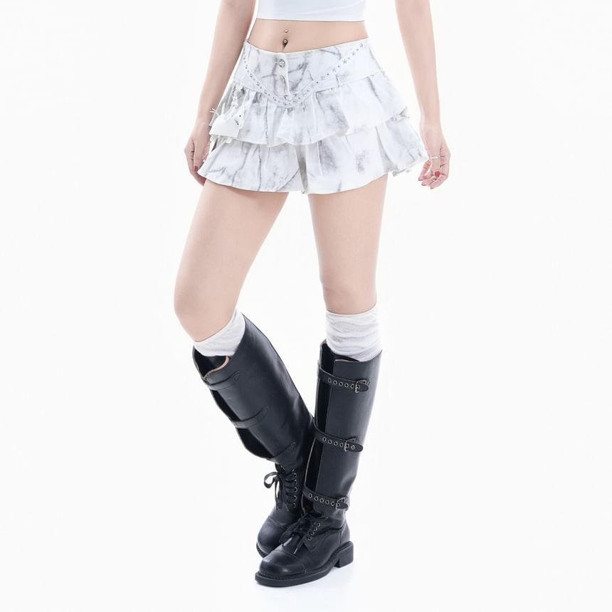 Low Rise Mini Tiered Skirt