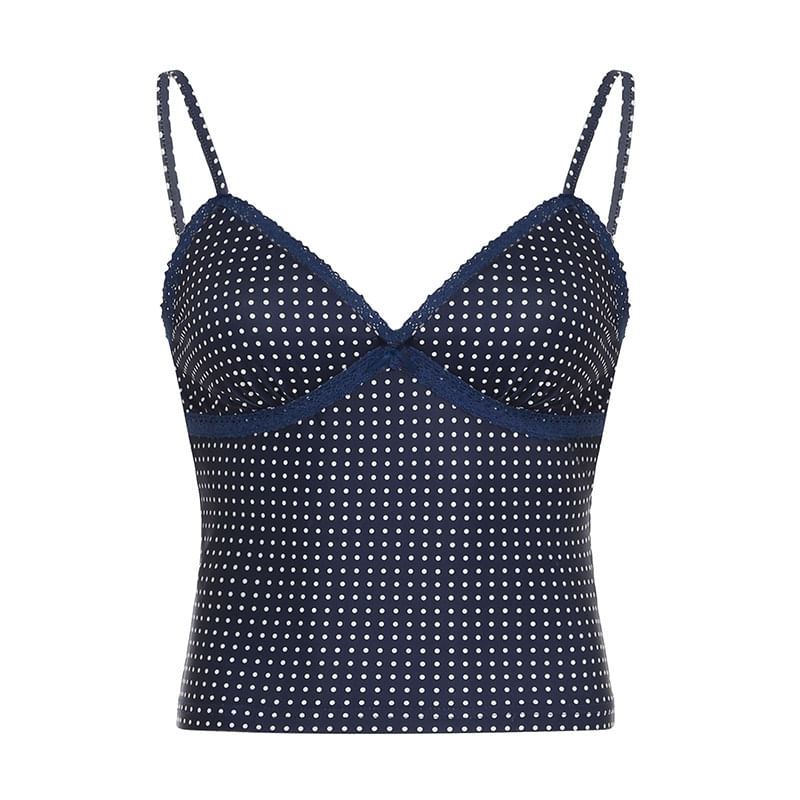 Dotted V-Neck Spaghetti Strap Camisole