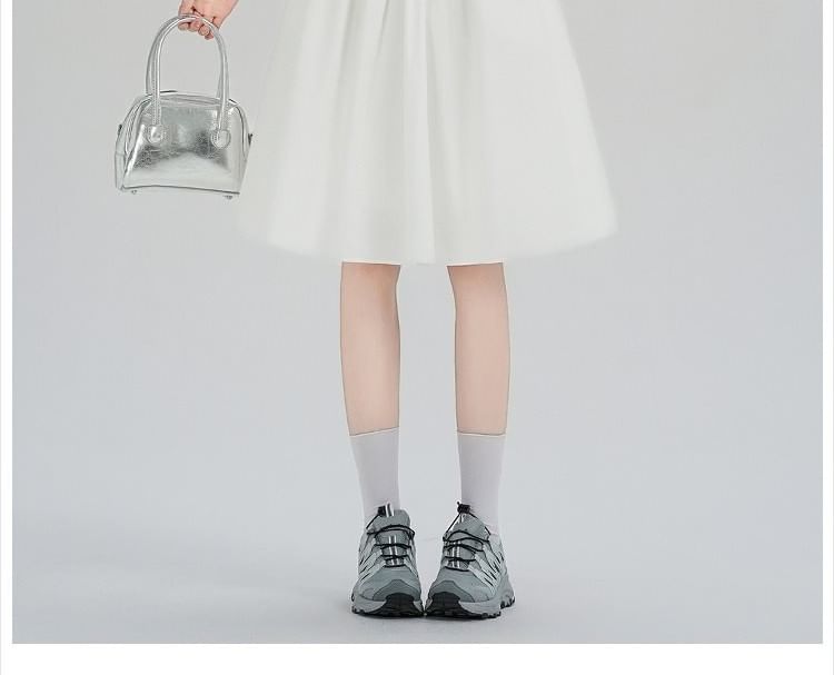 Plain High-Waisted A-Line Skirt
