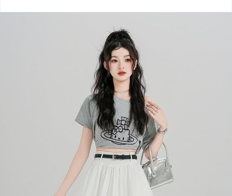 Plain High-Waisted A-Line Skirt