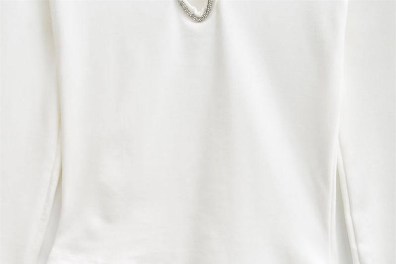 Cutout Crop Tee with Halter and Off-Shoulder Long Sleeves