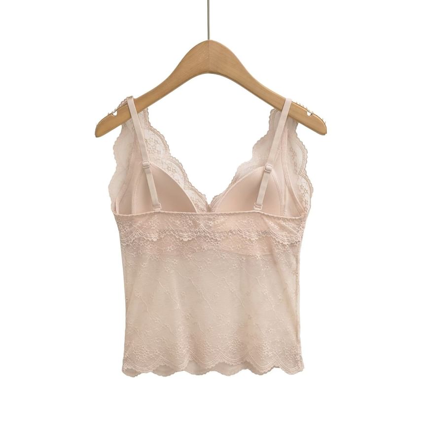 Sleeveless V-Neck Lace Camisole