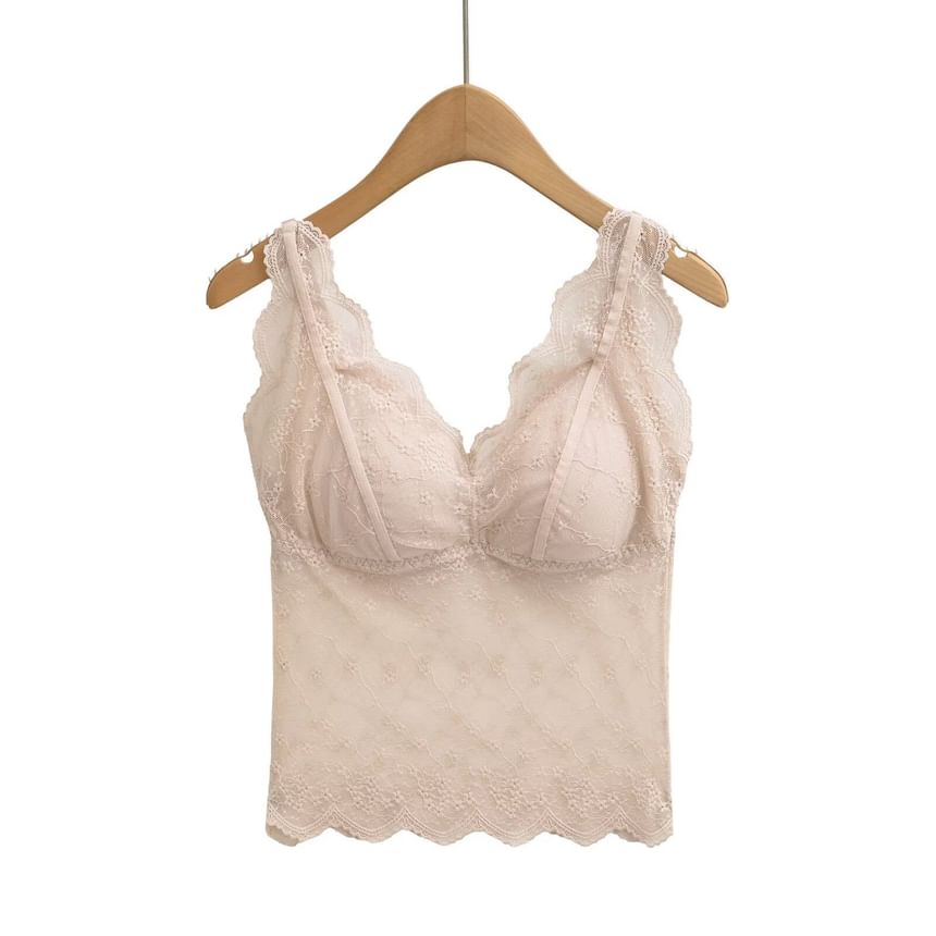 Sleeveless V-Neck Lace Camisole