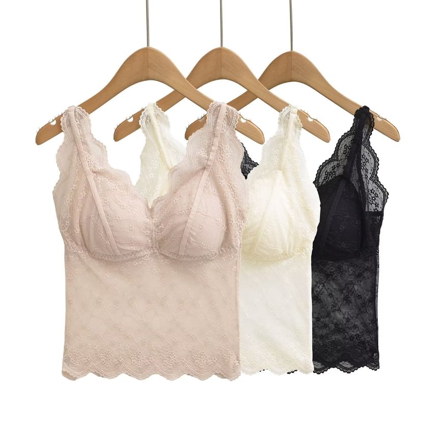 Sleeveless V-Neck Lace Camisole