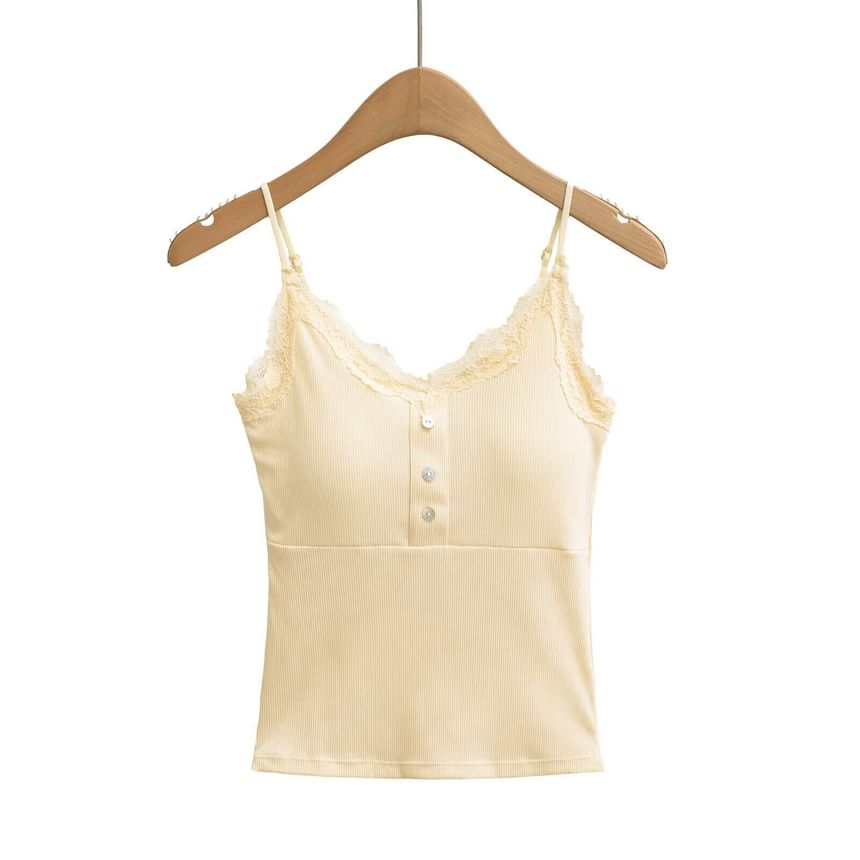 Spaghetti Strap V-Neck Lace Camisole
