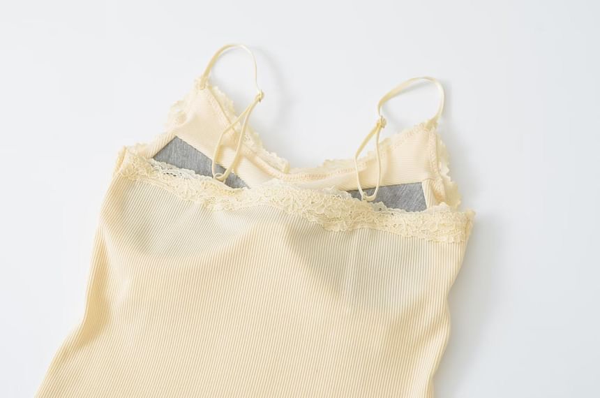 Spaghetti Strap V-Neck Lace Camisole