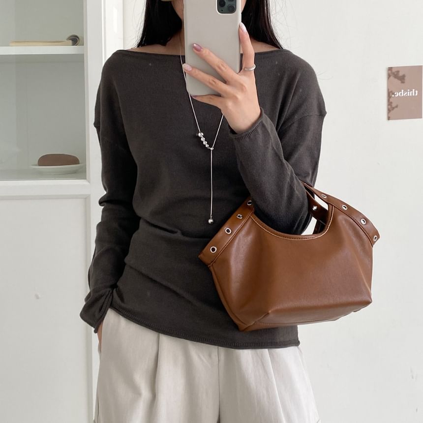 Grommet Crossbody Tote Bag