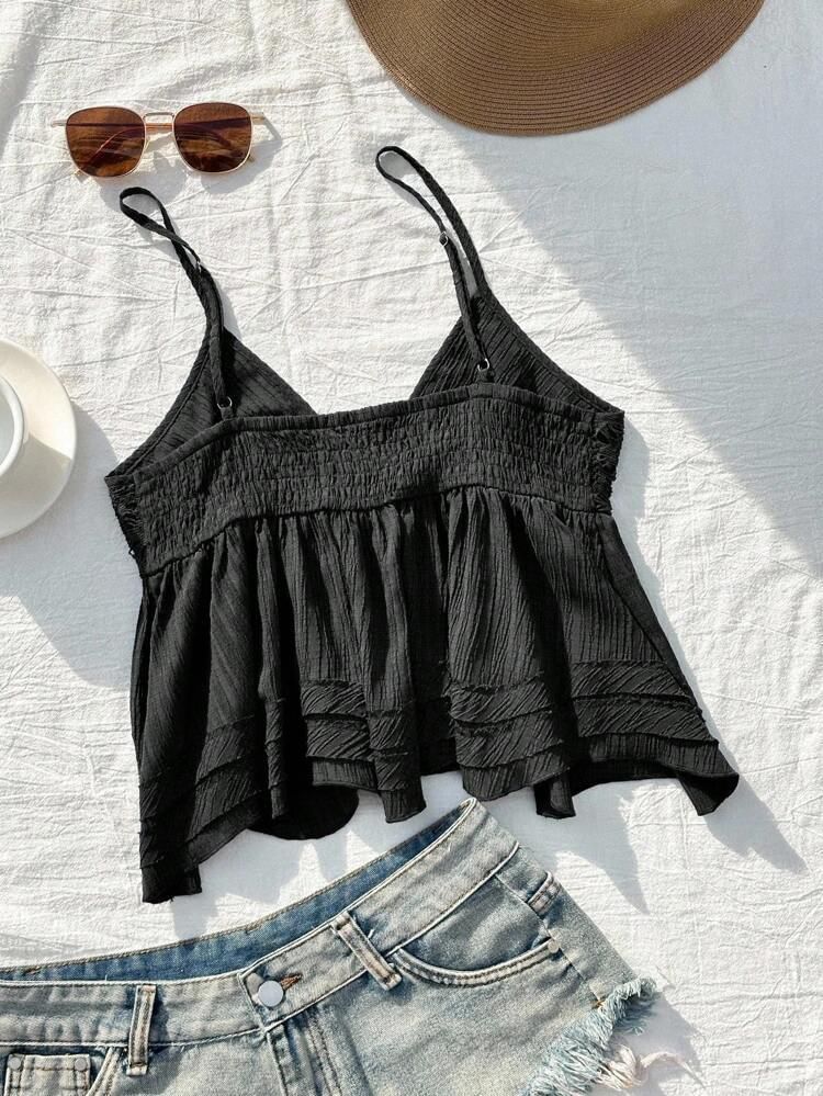 Lace Panel V-Neck Sleeveless Top
