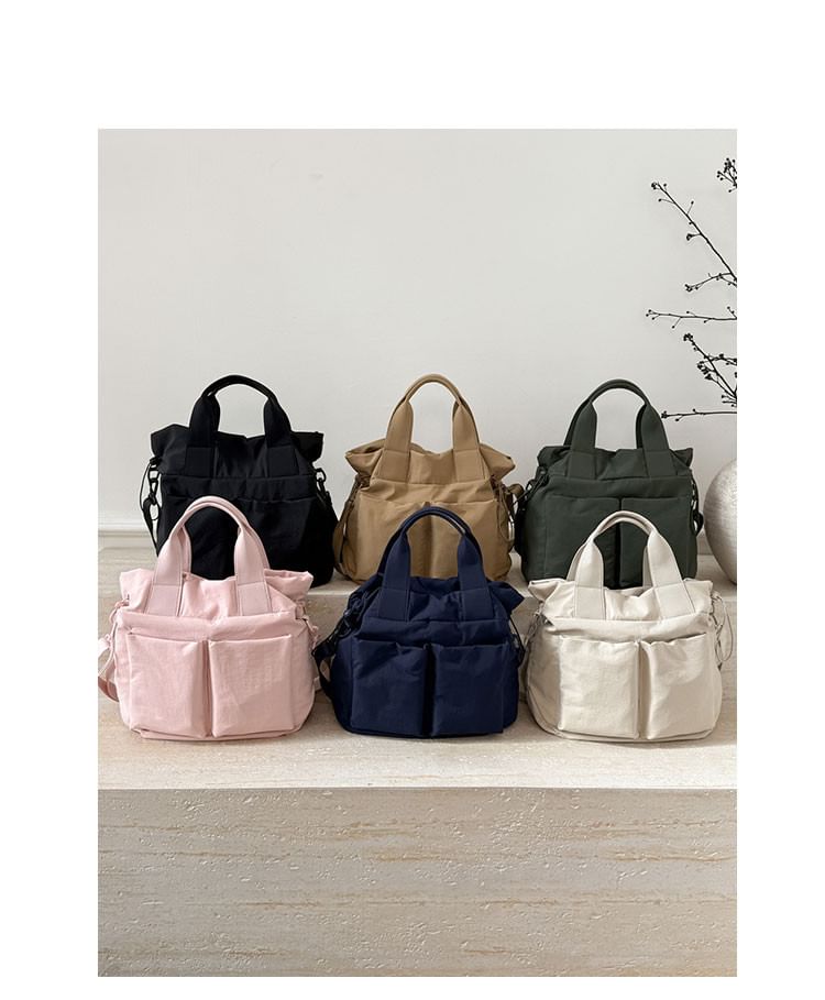 Nylon Plain Crossbody Bag