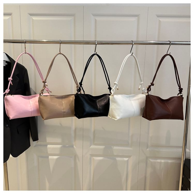 Knotted Strap Panel Shoulder Bag