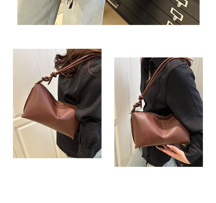 Knotted Strap Panel Shoulder Bag