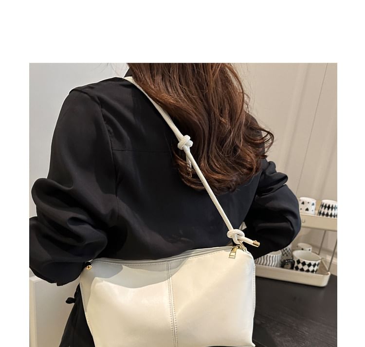 Knotted Strap Panel Shoulder Bag