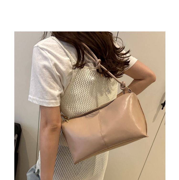 Knotted Strap Panel Shoulder Bag