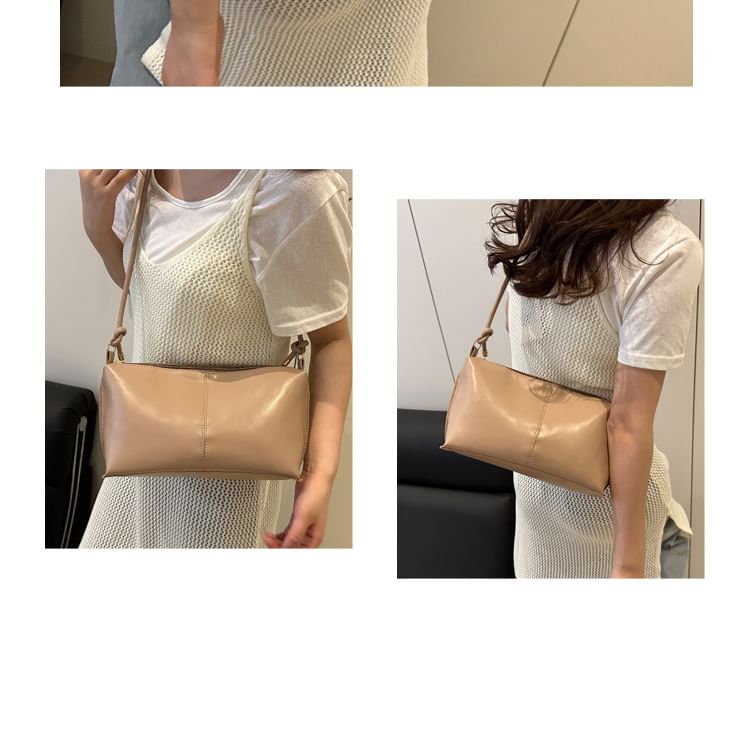 Knotted Strap Panel Shoulder Bag