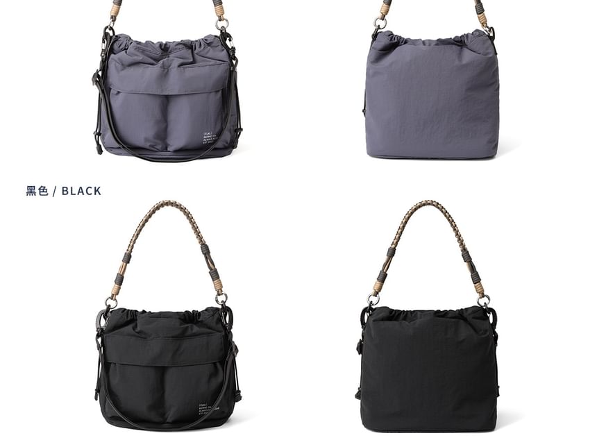 Nylon Drawstring Travel Bucket Bag