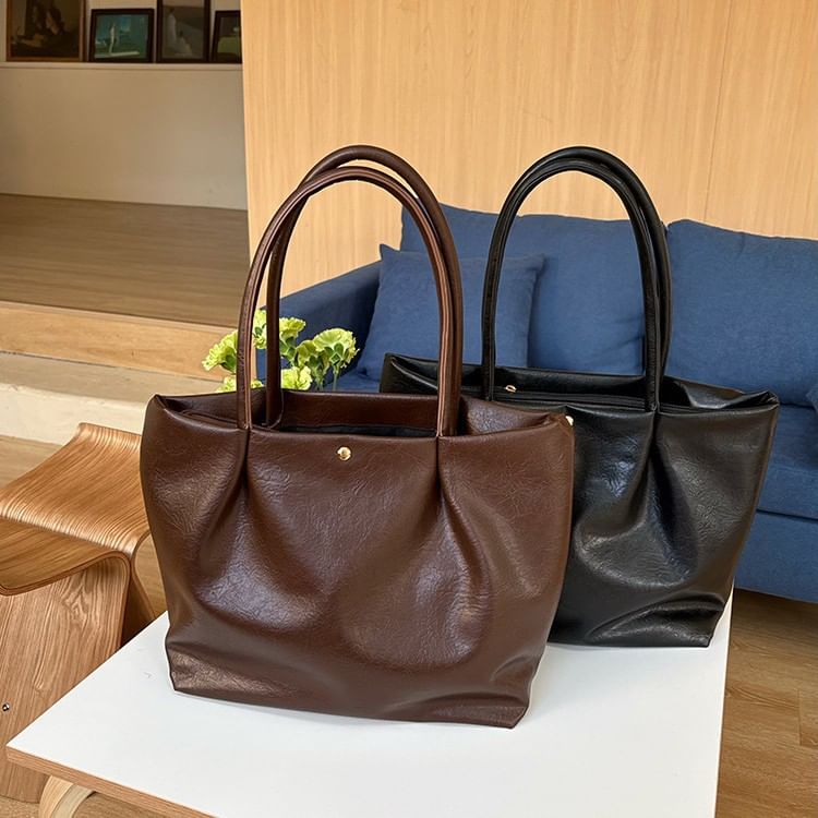 Faux Leather Tote Bag