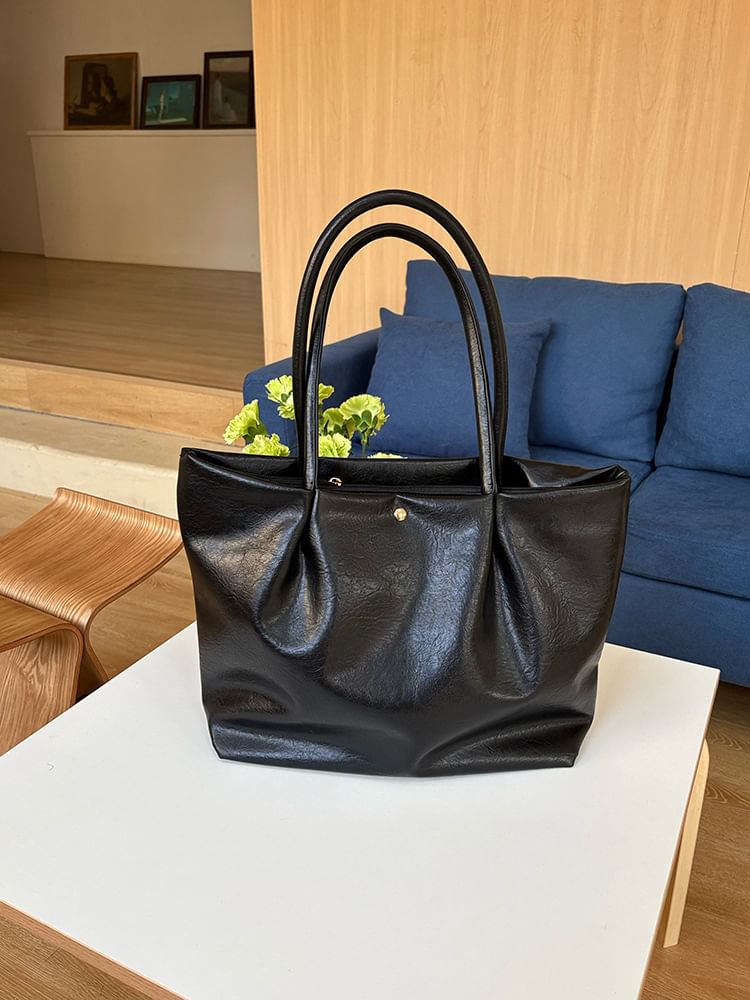 Faux Leather Tote Bag