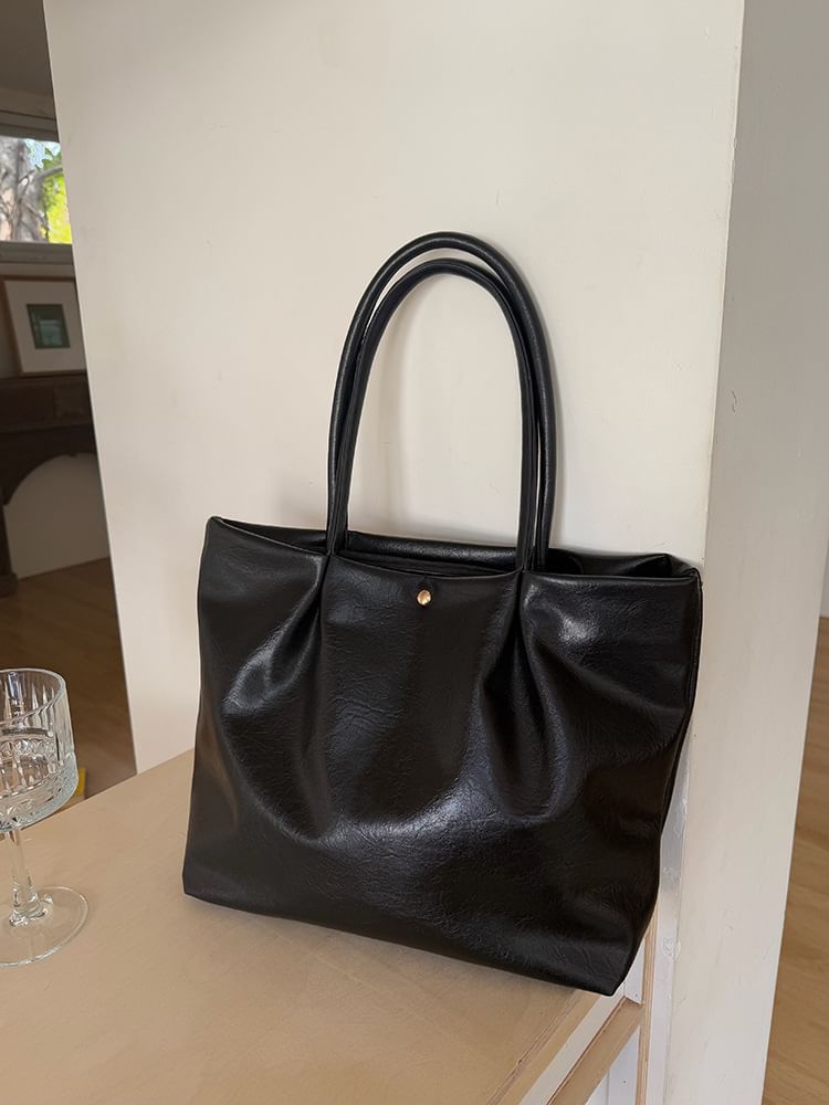 Faux Leather Tote Bag