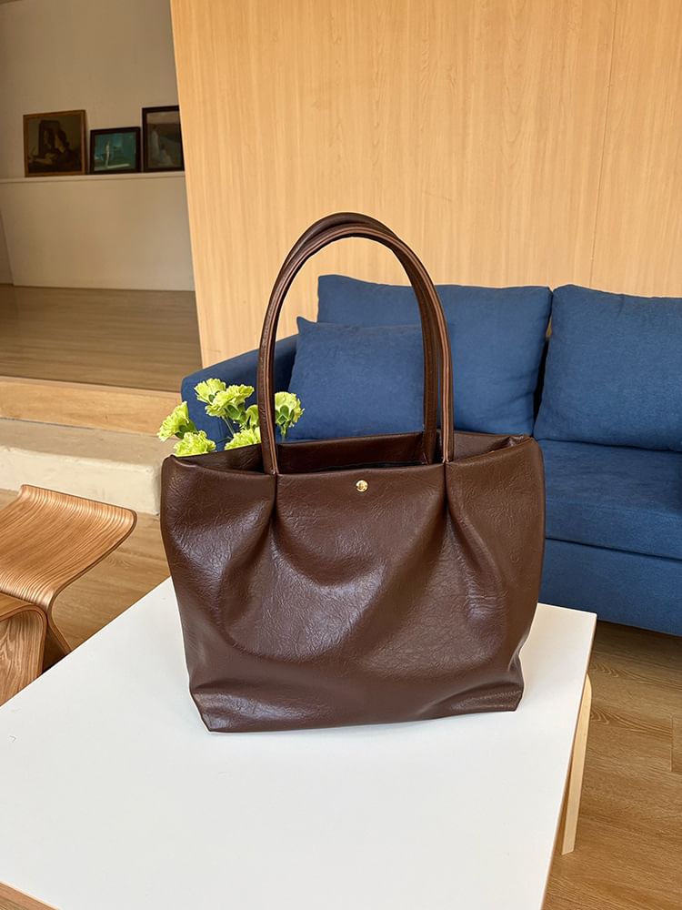 Faux Leather Tote Bag