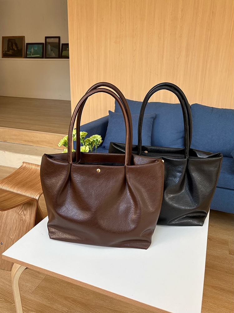 Faux Leather Tote Bag