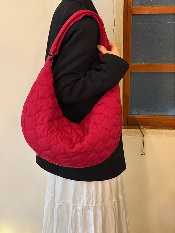 Quilted Fabric Hobo Shoulder Bag