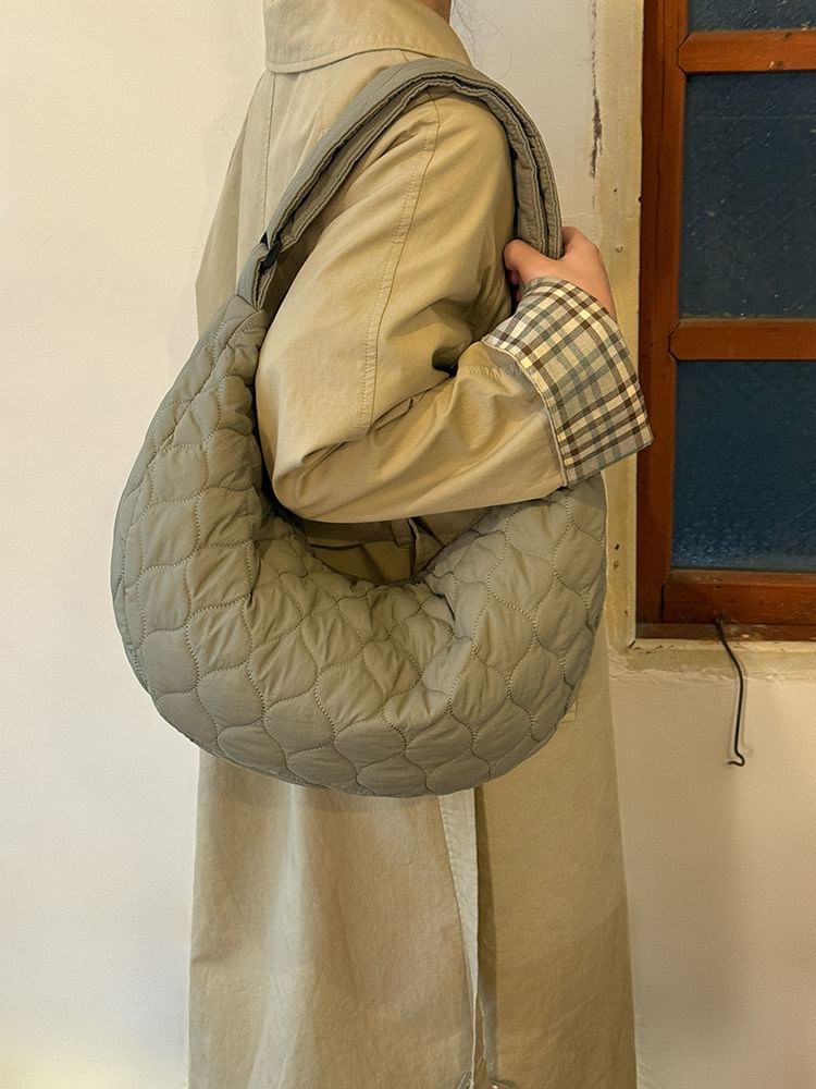 Quilted Fabric Hobo Shoulder Bag