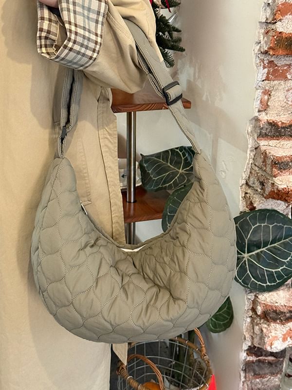 Quilted Fabric Hobo Shoulder Bag