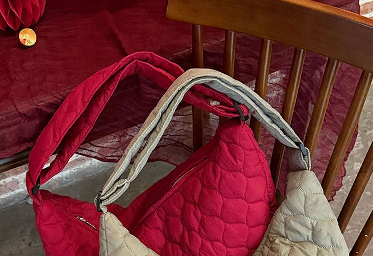 Quilted Fabric Hobo Shoulder Bag