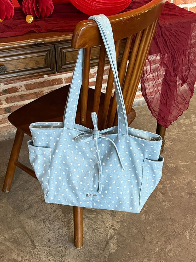 Polka Dot Canvas Tote Bag