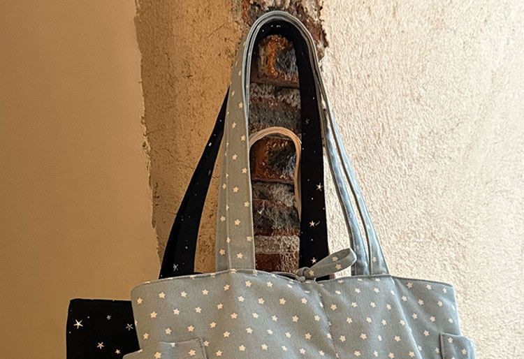 Polka Dot Canvas Tote Bag