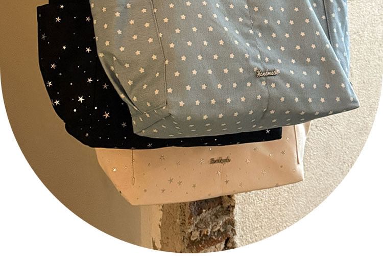 Polka Dot Canvas Tote Bag