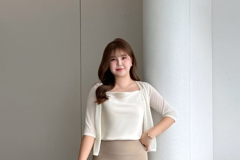 Maxi Mermaid Skirt - High-Waisted Plain