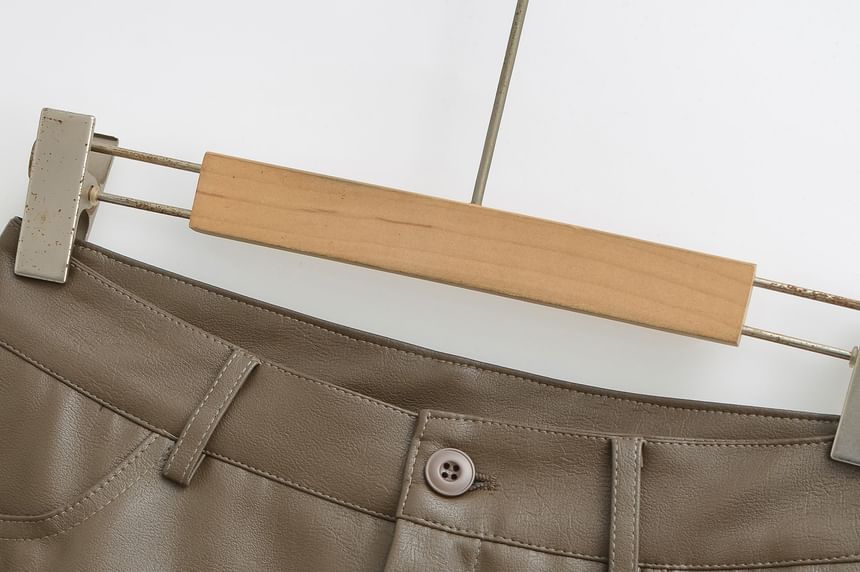 Faux Leather Mini Skirt - Low Waist
