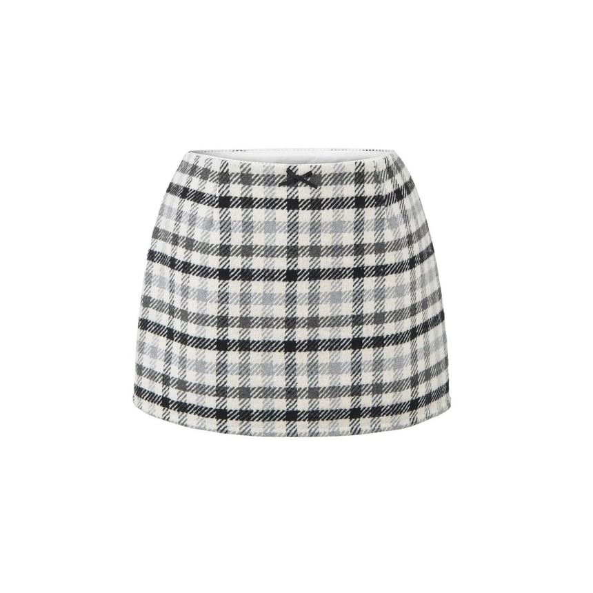 Plaid Mini Skirt - Low Waist
