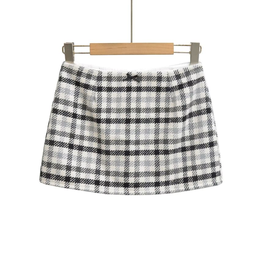 Plaid Mini Skirt - Low Waist