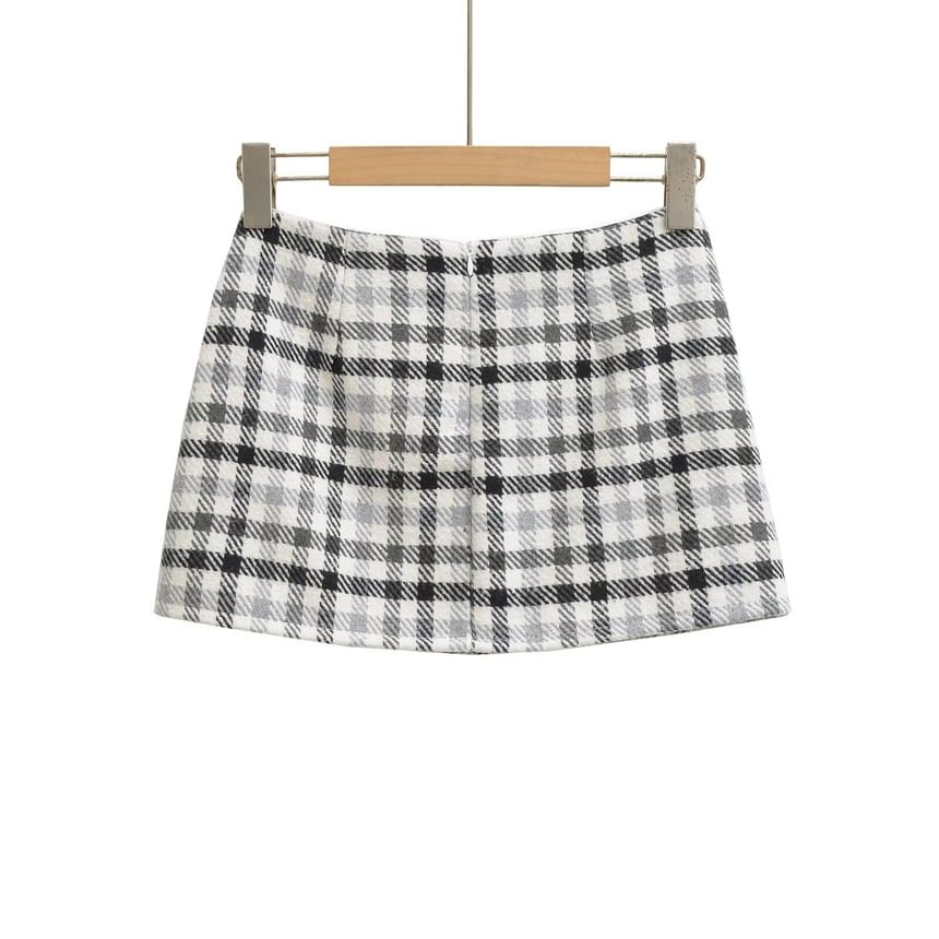 Plaid Mini Skirt - Low Waist