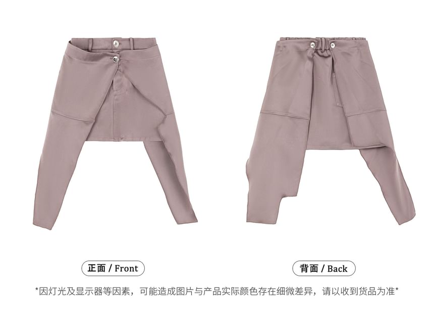 V-Neck Blouse & Low Waist Mini Skirt Set - Long Sleeve