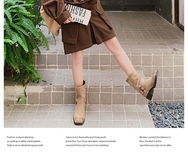 Belted Zip-Up Jacket & A-Line Cargo Skirt Set