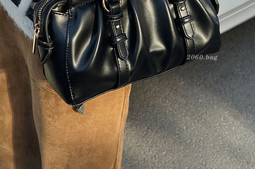 Top Handle Faux Leather Shoulder Bag